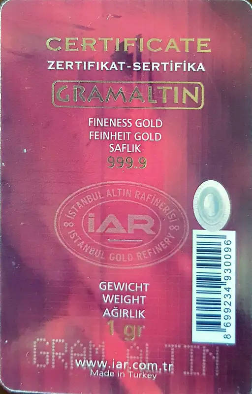 Istanbul Refinery 1Gram gold