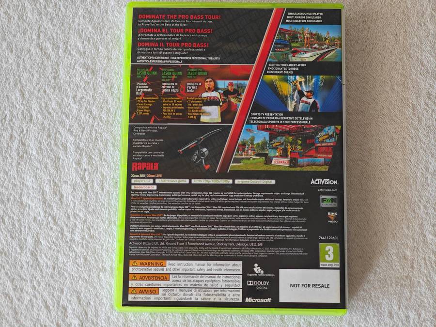 Rapala Pro Bass Fishing + Fishing Rod - Xbox 360 Game (PAL)