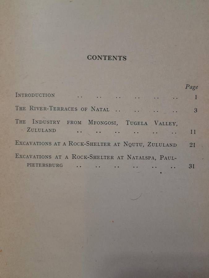 Natal Archaeological Studies - By Oliver Davies, D.Litt.