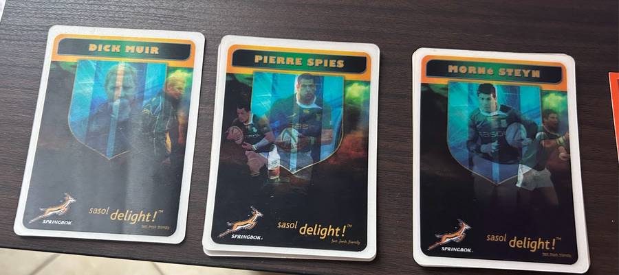 Sasol reflective Rugby cards