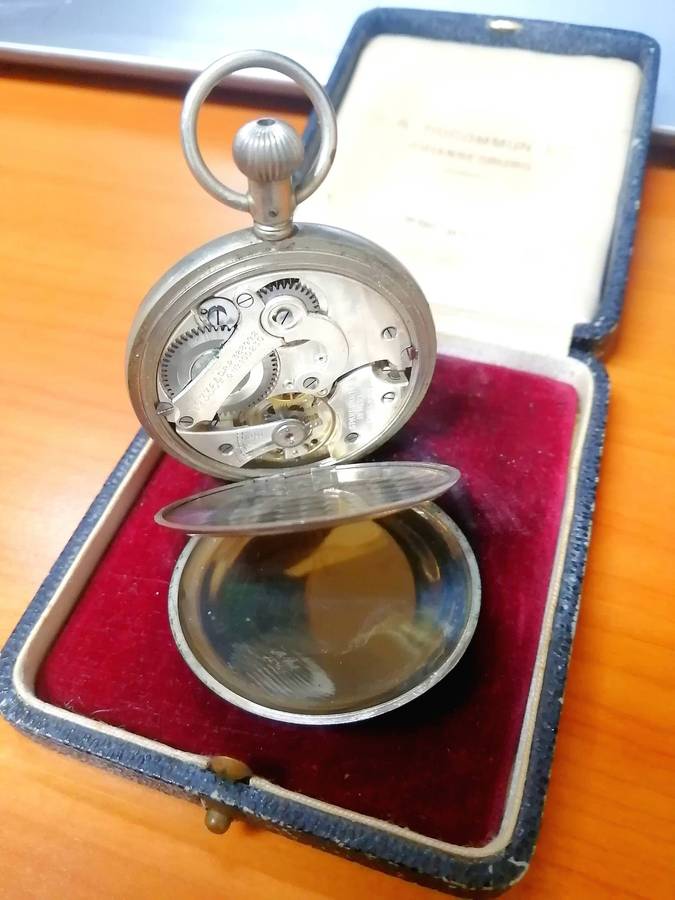 Swiss made Silver Mechanical Stop Watch
