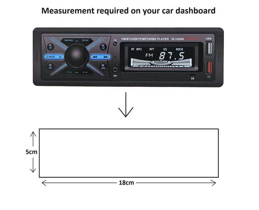 Bluetooth Car Radio MP3 Player. Handsfree, USB, Micro SD, AUX.