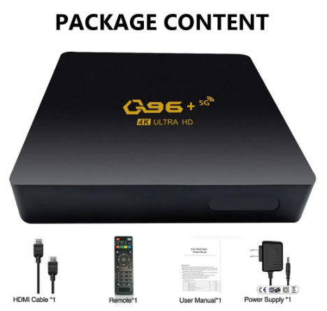 Q96+Mini Android Tv Box. 4K, Wifi, OS version 13.
