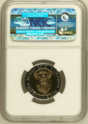 2012 'Oom Paul' R5 with Coin World mintmark, NGC graded PL66