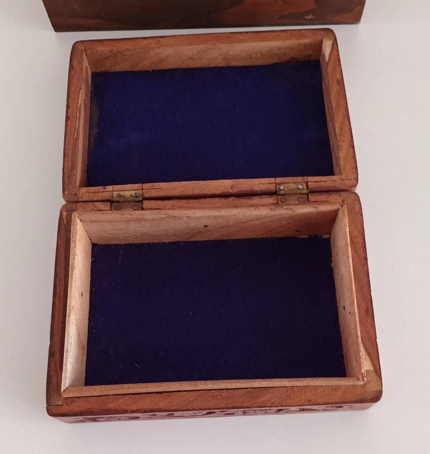 2x Wooden Hand-Crafted Wooden Jewellery Boxes.