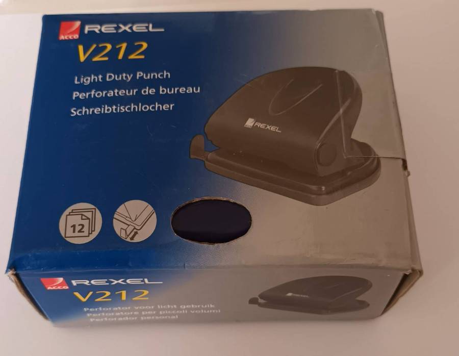 REXEL V212 Lightweight Paper Punch. New.
