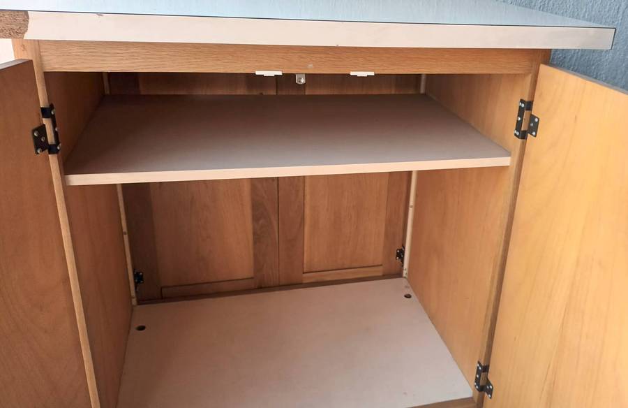 Cabinet on Wheels. Opens both sides. Length 90cm. Width 60cm. Height 87cm. COLLECTION ONLY!!!