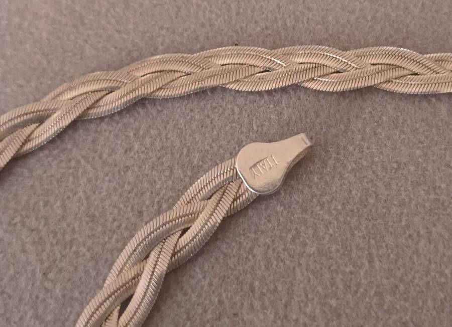 Stunning Sterling Silver Italy Braided Chain.