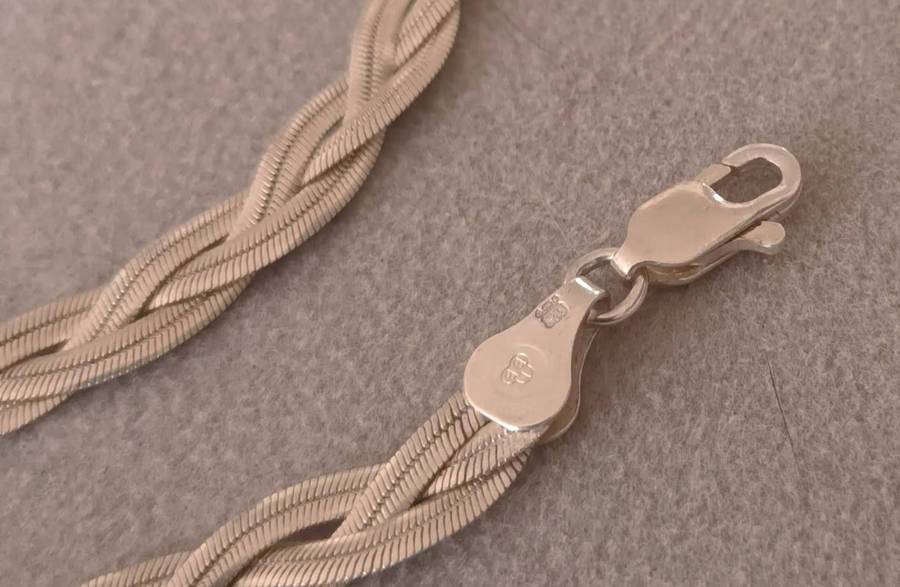 Stunning Sterling Silver Italy Braided Chain.