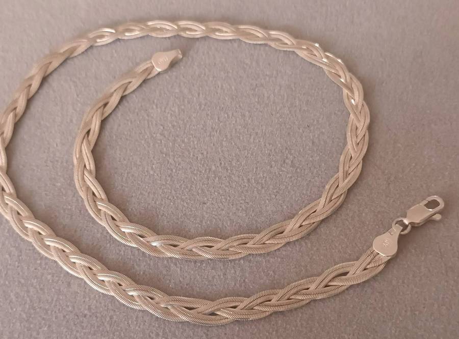 Stunning Sterling Silver Italy Braided Chain.