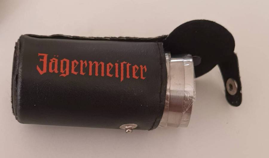 Jagermeister Shot Glasses in Belt Pouch.