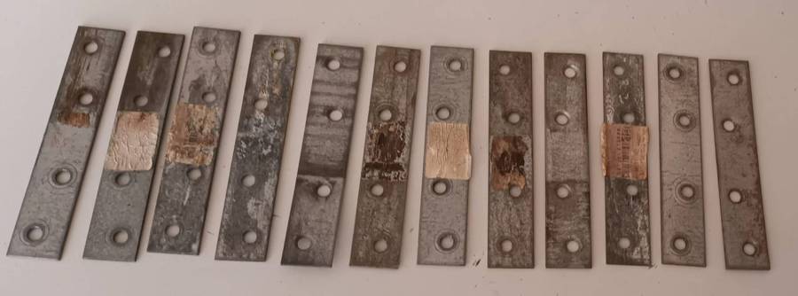 12x Mending Plates. Length 10cm. Width 2cm.