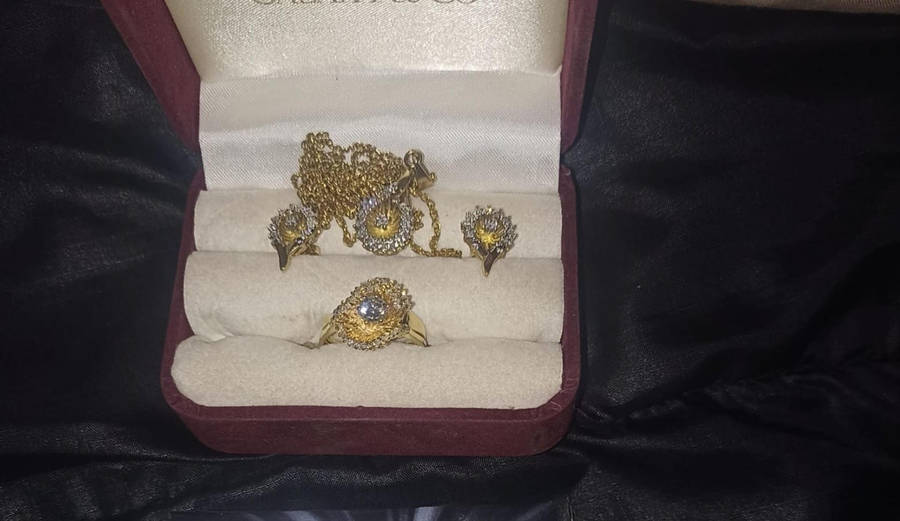 18 carat Angel diamond ring with 9 carat diamond earrings and pendant  rare to find as a set.