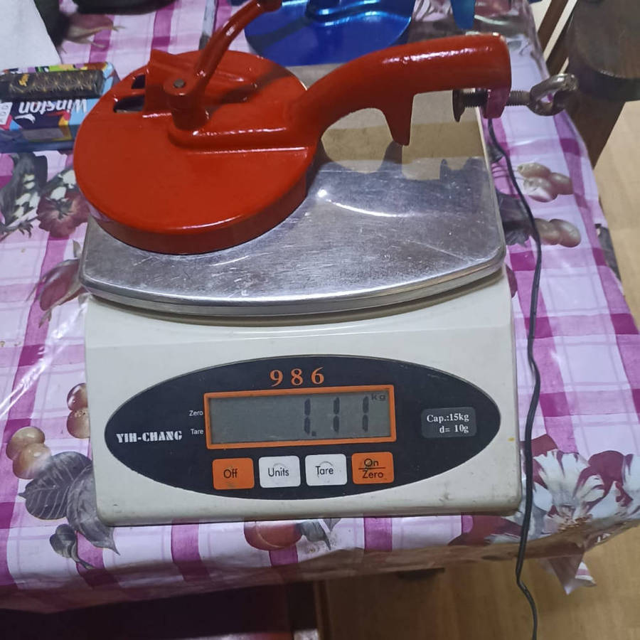 Red refurbished double bean slicer with hook