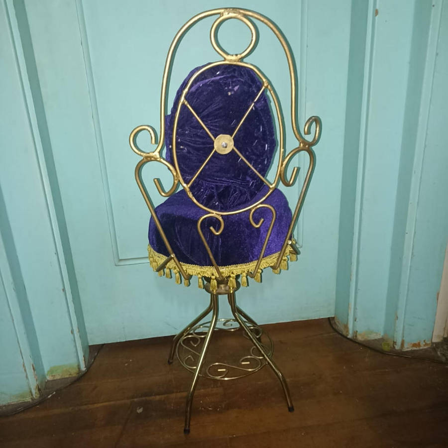 1960 dark VELVET purple boudoir chair