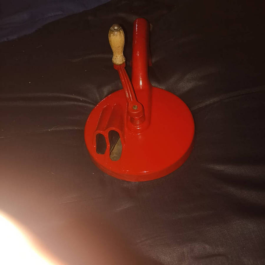Red refurbished double bean slicer with hook
