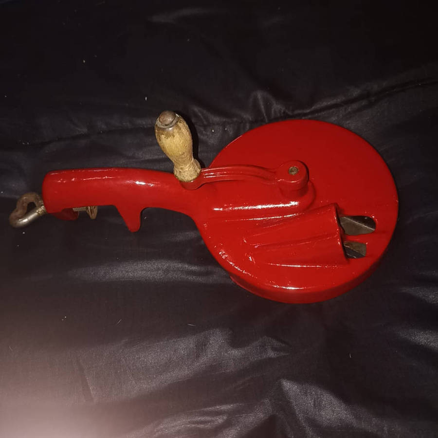 Red refurbished double bean slicer with hook