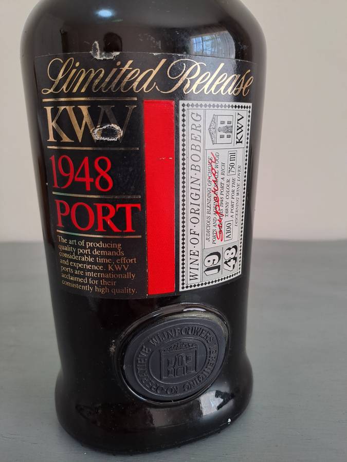 KWV 1948 Port limited release, 750ml. Sealed and full.