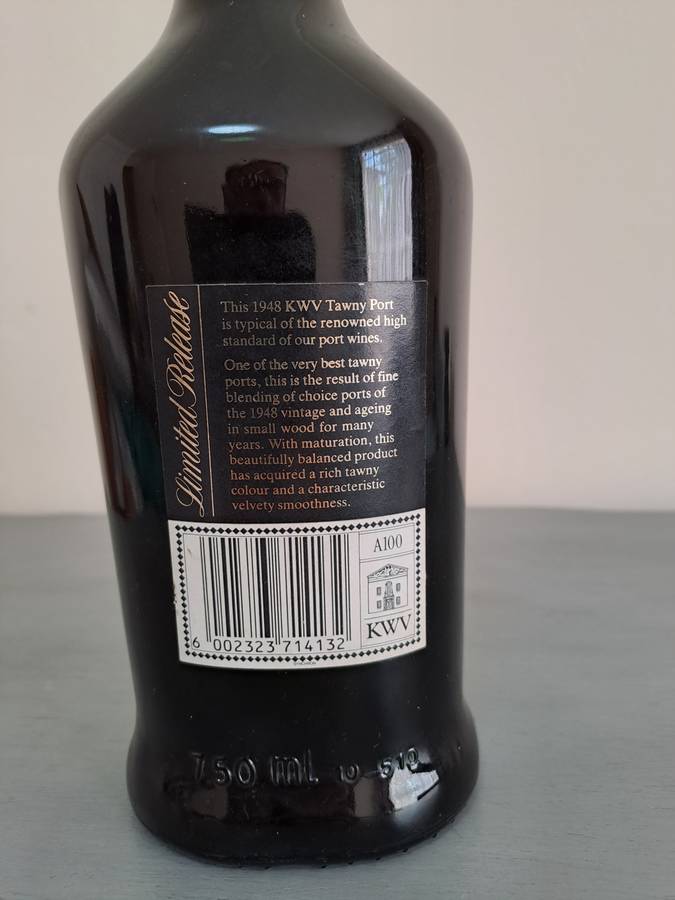 KWV 1948 Port limited release, 750ml. Sealed and full.