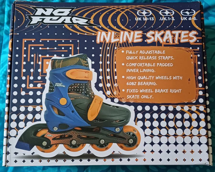 No Fear Inline Skates Rollerblades UK 4-6