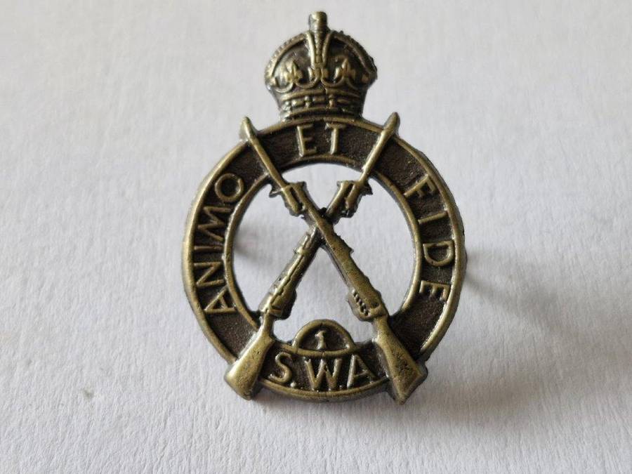 SWA 1st Infantry Beret badge. Lugs intact