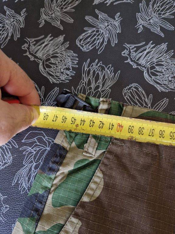 US Woodland Camo Combat Trousers. 46 Cm across waist.