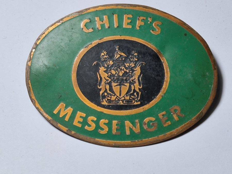 Rhodesian Chief's Messenger Badge.