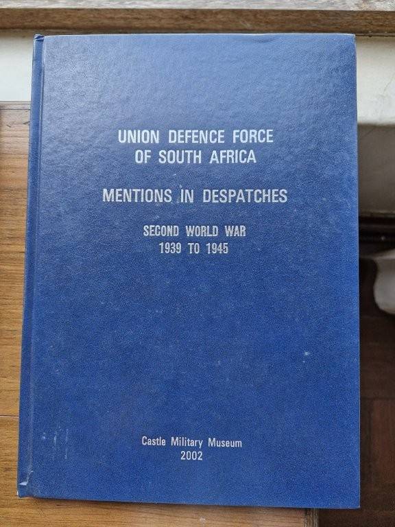 Book, Union Defence Force of South Africa Mentions in Dispatches WWII
