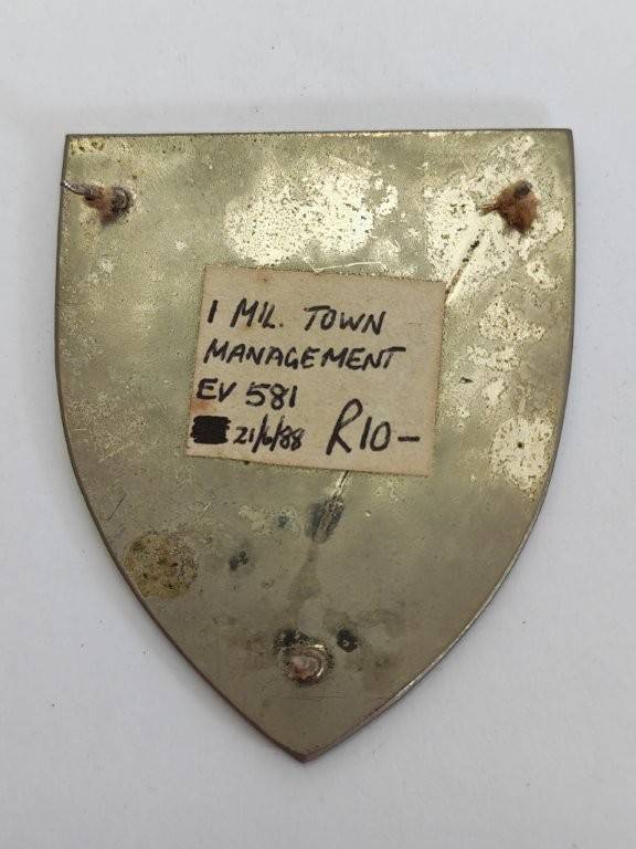 SADF 1 Military Town Management Shoulder flash. Pins Intact.