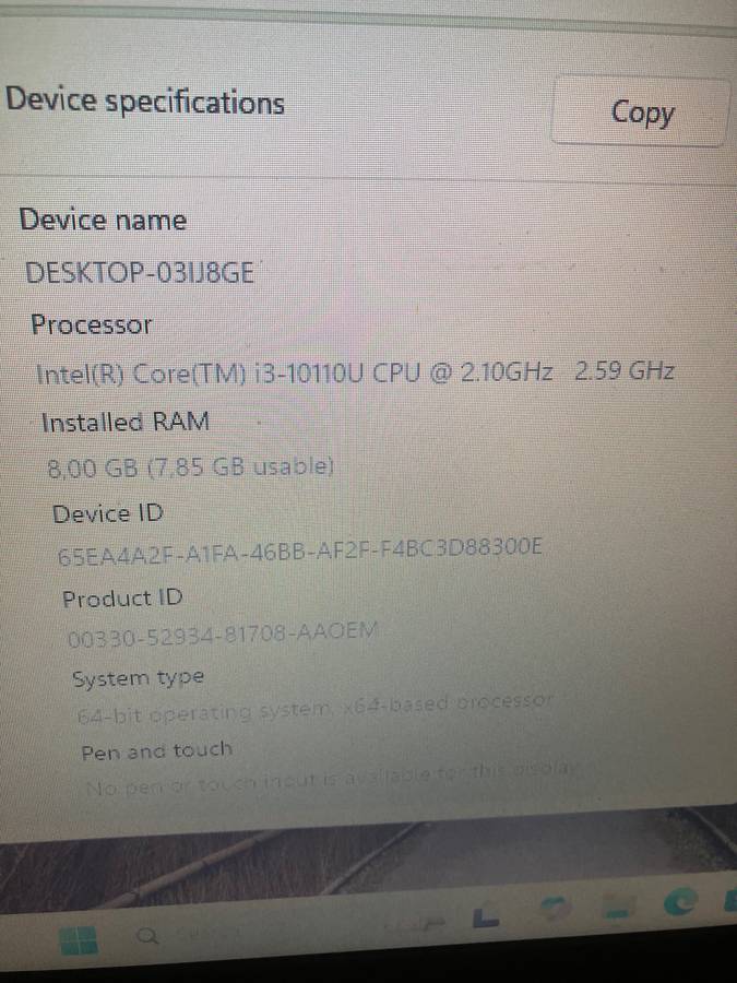 Dell Vostro 3590 i3 10th gen