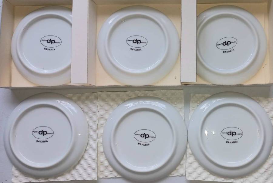 Bavarian Porcelain Coasters of Hamburg Germany - Mint Condition - Can be Used as Display Items