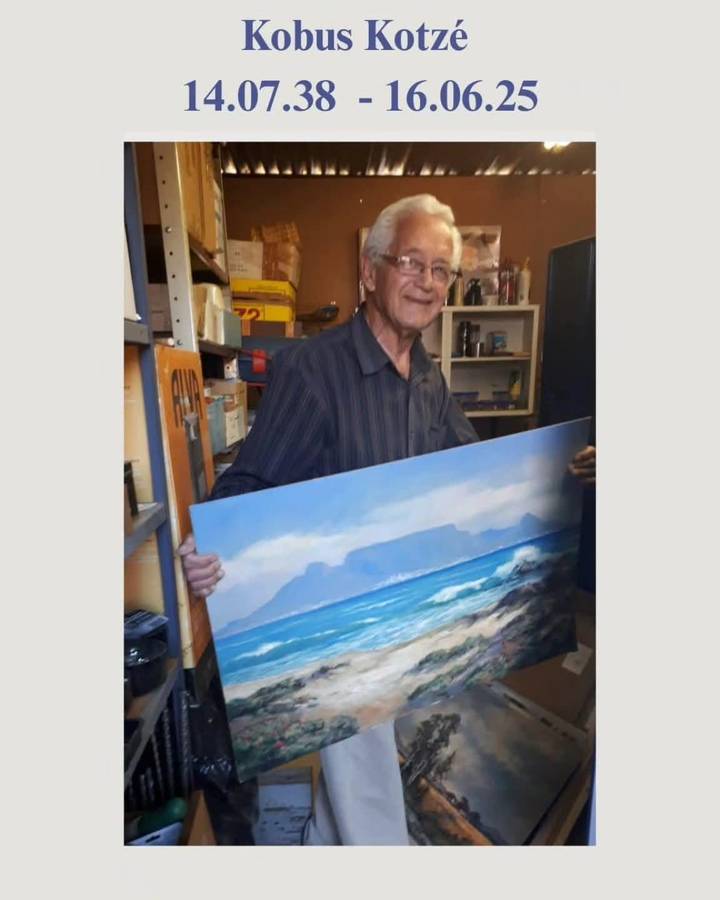 Beautiful XL Framed Oil on Board Painting by Renowned South African Artist Kobus Kotze
