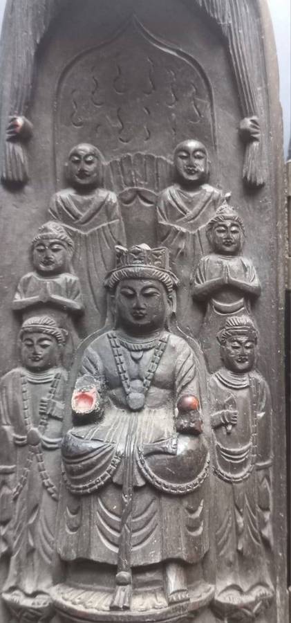 Chinese Art Statue Display Piece Foldable Three Closable Panels