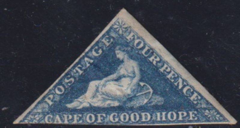 CAPE OF GOOD HOPE 1864 4d BLUE  TRIANGLE MINT