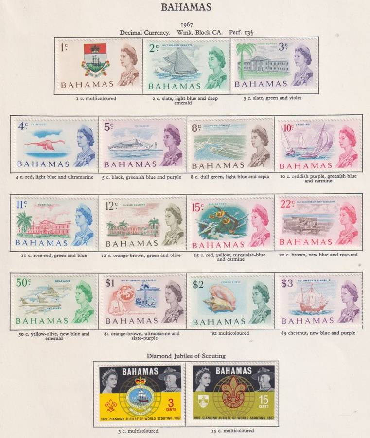 BAHAMAS LOVELY QE11 LOT OF MINT ON PAGES