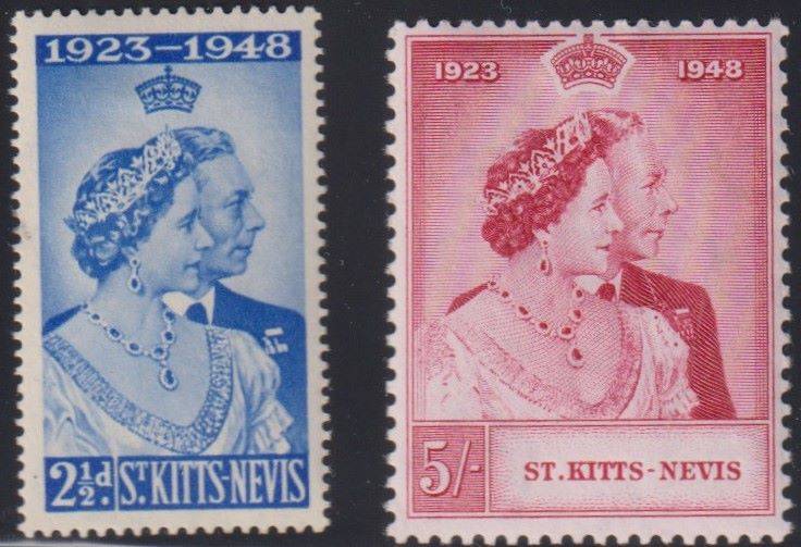 1948 ROYAL SILVER WEDDING - GUIANA,ST KITTS,DOMINICA,SOLOMON ISLES,HONDURAS MINT