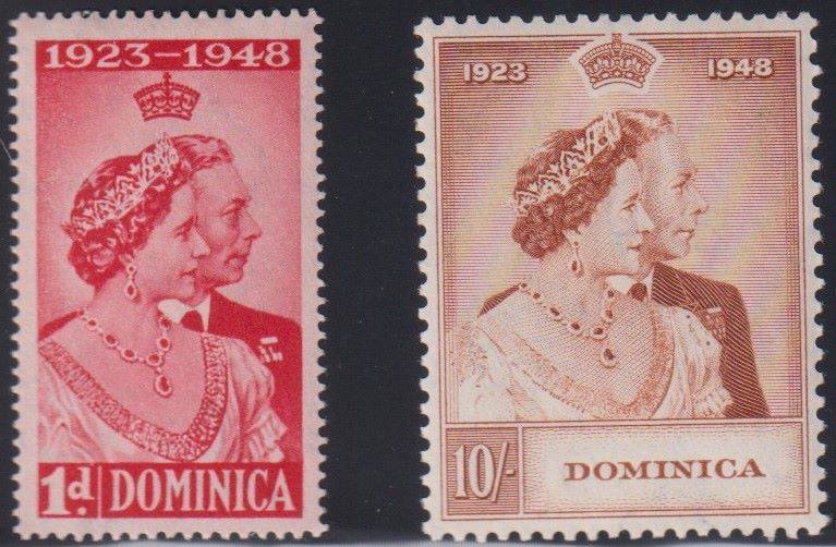 1948 ROYAL SILVER WEDDING - GUIANA,ST KITTS,DOMINICA,SOLOMON ISLES,HONDURAS MINT