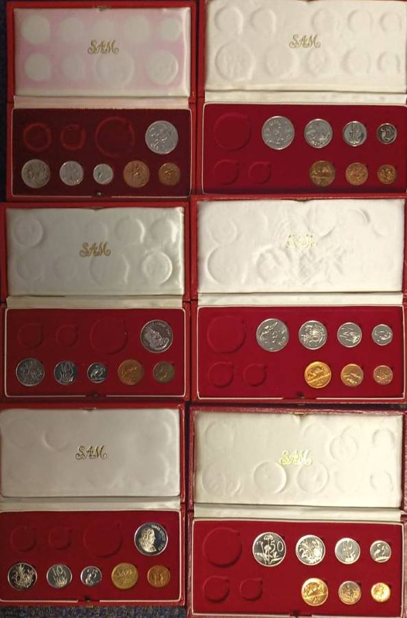 Long Proof Sets -  No gold, no R1, various years - 6 boxes