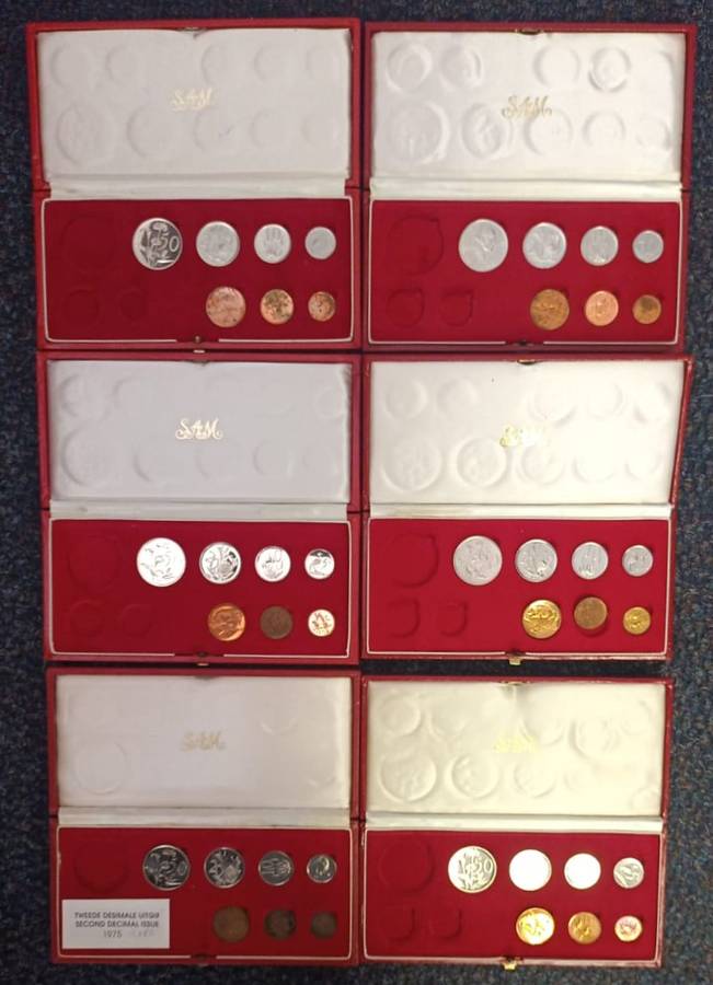Long Proof Sets -  No gold, no R1, various years - 6 boxes