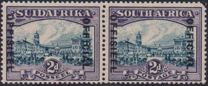 SOUTH AFRICA 1930 ROTO BLUE & VIOLET OFFICIAL UM - SACC O15b CV R3600
