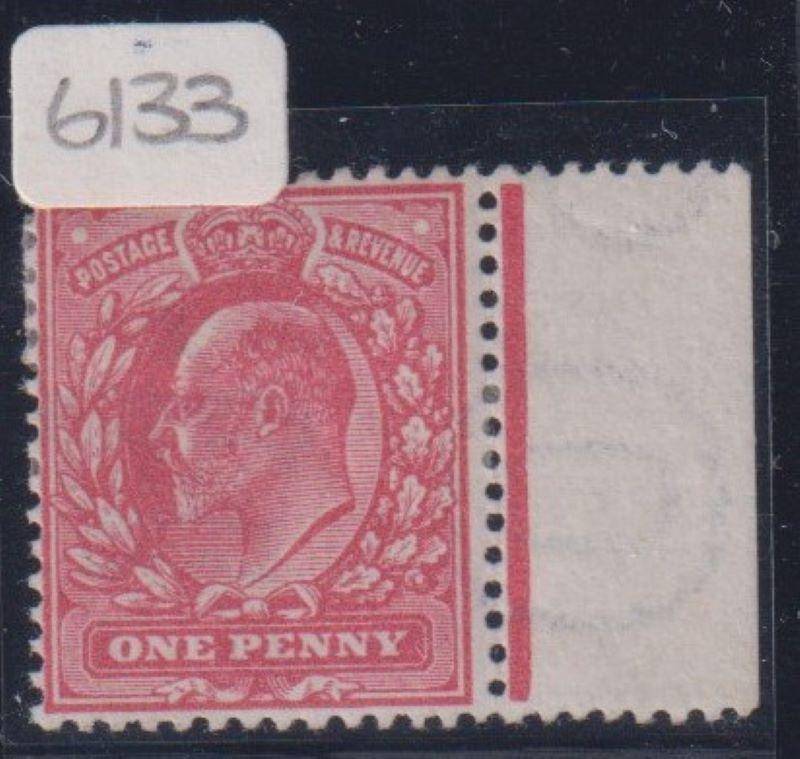 GREAT BRITAIN 1911 KEV11 RARE 1d ANILINE-PINK 1d MINT WITH CERT SG 275 CV £750