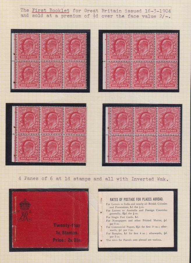 GREAT BRITAIN 1904 KEV11 1st BOOKLET (EXPLODED) INVERTED WATERMARKS SG BA 1
