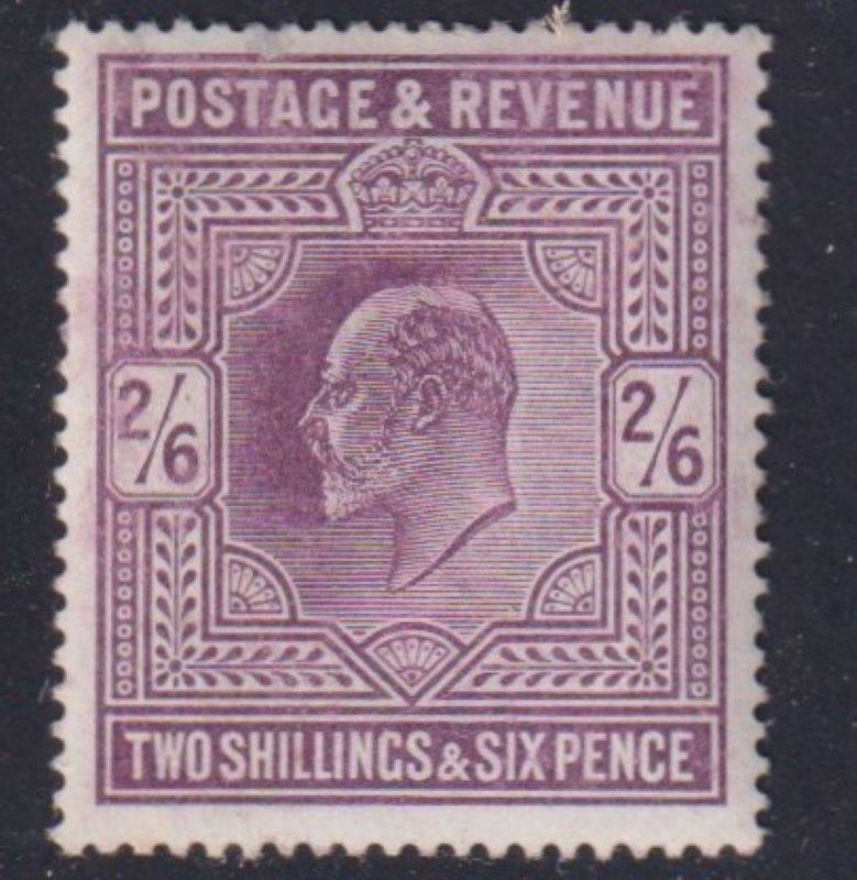 GREAT BRITAIN 1905 KEV11 2/6 DULL PURPLE CHALKY PAPER MINT