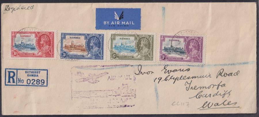GAMBIA 1935 SILVER JUBILEE COVERS & OTHERS