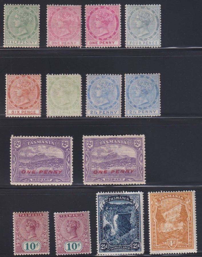 TASMANIA, AUSTRALIA & TOBAGO  QVIC MINT LOT