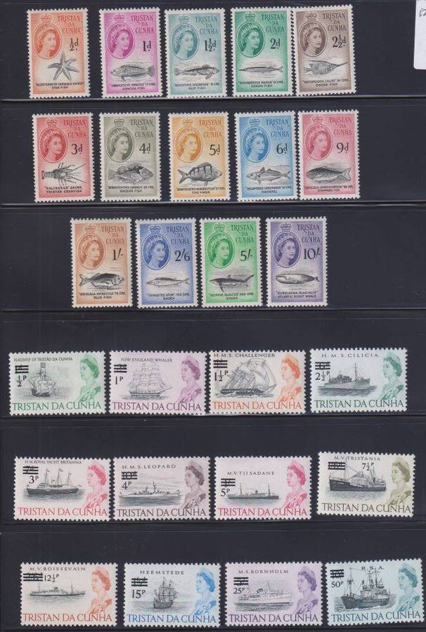 TRISTAN DA CUNHA 1960 SET MINT & LATER OVERPRINTED SET UM