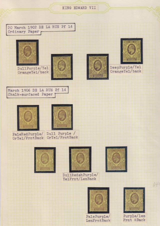 GB 1902 KEV11 3d's SHADES & PAPER STUDY - SUPERB! -  CV £600+