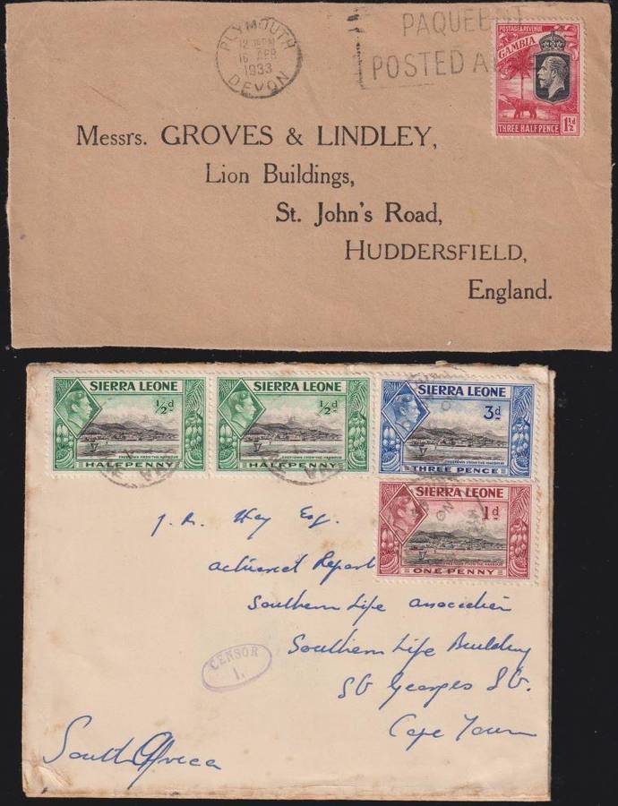 GAMBIA 1935 SILVER JUBILEE COVERS & OTHERS