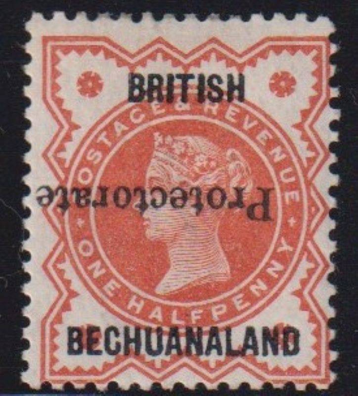 BECHUANALAND 1890 1/2d INVERTED "PROTECTORATE" FINE  HINGED MINT