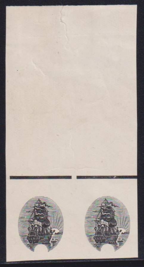 SOUTH AFRICA 1926 1d IMPERF VIGNETTE PLATE PROOF TOP MARGINAL